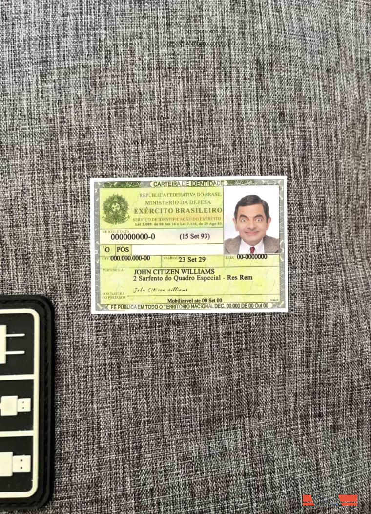 Brazil identity card photolook FRONT PSD template